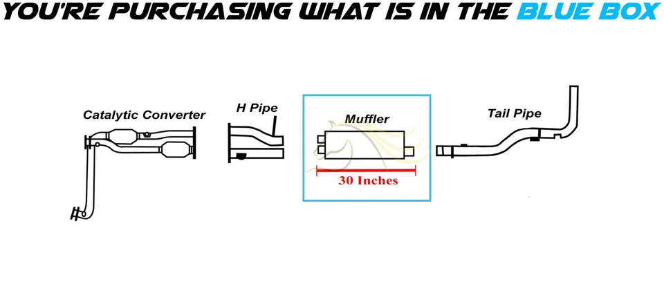 Silenciador de escape de acero inoxidable se adapta a: 1996-99 Chevrolet y GMC C1500 y K1500 5,7 L Foto 3 de 4