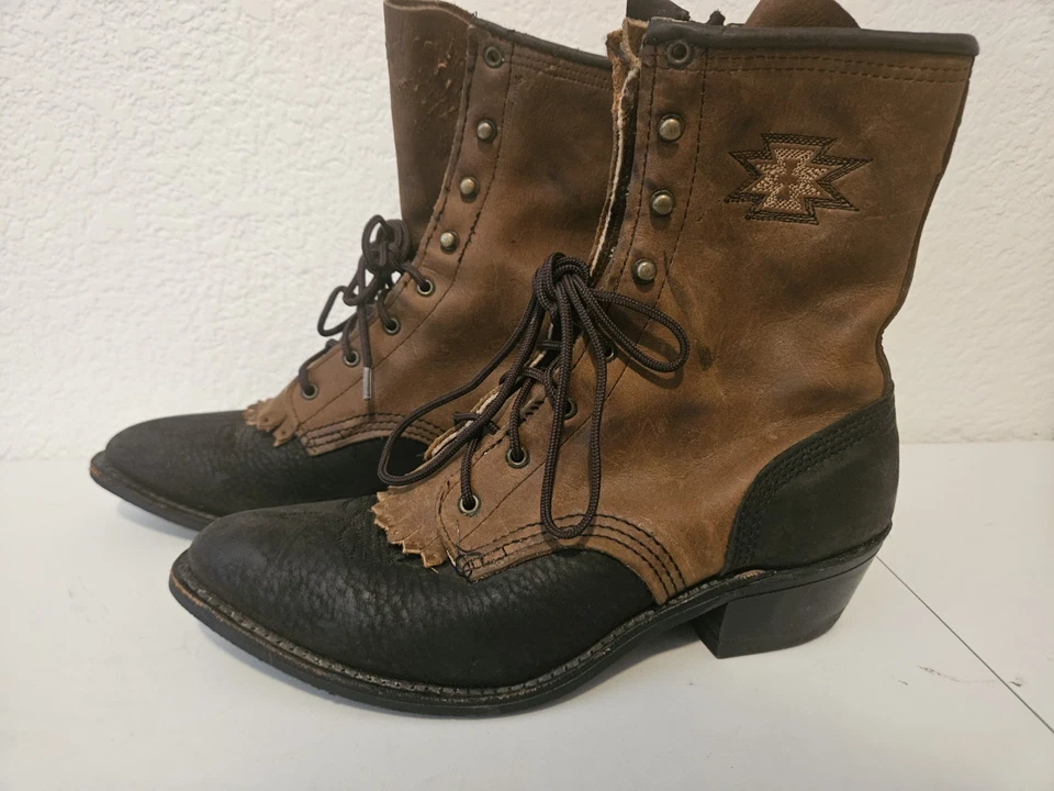 Botines con cordones vintage para mujer Abilene Packer Granny talla 8 Foto 3 de 4