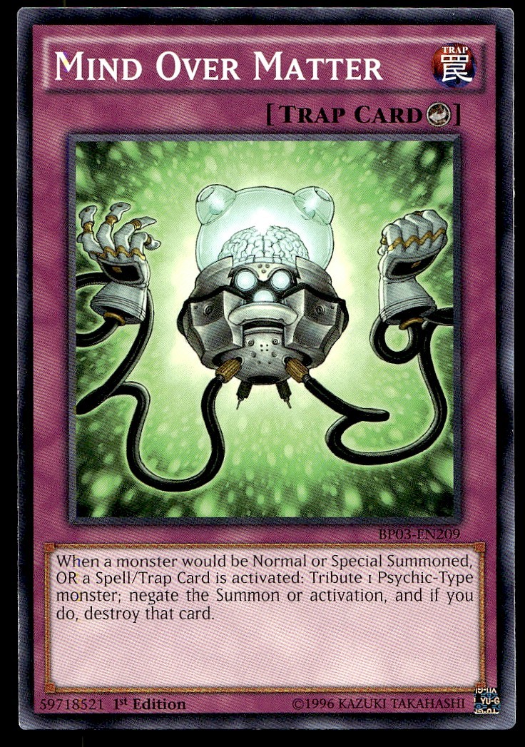 Mind Over Matter - BP03-EN209 - 1st Edition - YuGiOh | Buy 3 Get 5 Free