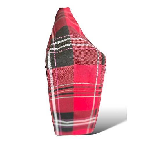 Victoria’s Secret Red Plaid Tote Bag V Logo Holiday Shopper Large Shoulder NWT - Picture 8 of 12
