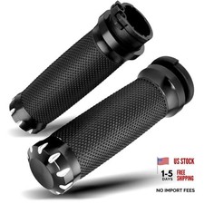 1inch Handlebar Grips, Cable Throttle Control Hand Grips Fit for Harley Black