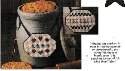 Cookie Jar Tags PLUS Cat ''In'' ''Out'' Door Sign - Plastic Canvas Pattern ONLY