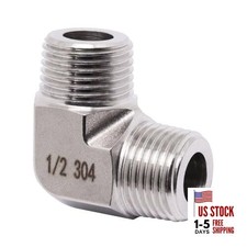 Male x Male 90 Degree Barstock Street Elbow, 304 Stainless 1/2" NPT Male x Male