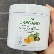2 in 1 Formulated Oil of Oregano Softgels with Black Seed Oil Non-GMO 300 Count