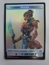 MTG Soldier (9) / Powerstone Double-Sided Token The Brothers' War Foil Token