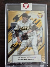 Mason Miller 2025 Topps Pristine #92 Gold Refractor /50 SP Encased Padres