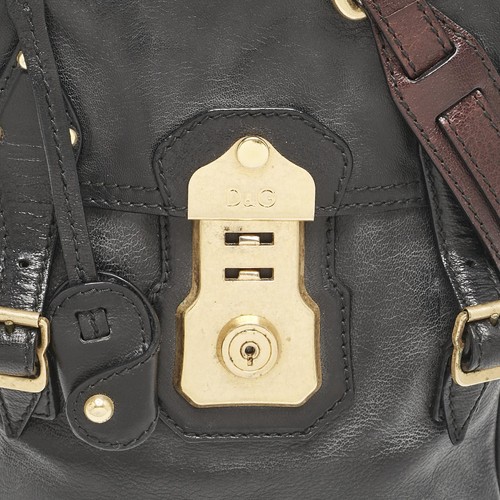 D&G Black/Brown Leather Alisson Crossbody Bag - Picture 5 of 9