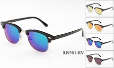 Horn Rimmed Sunglasses Classic Retro Vintage Club Frame Color Lens UV Protection