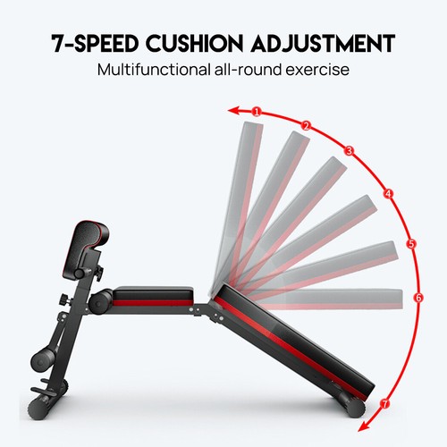 Adjustable Sit-Up Weight Abdominal Bench Back Support Fitness Flat Gym Exercise - Picture 6 of 11