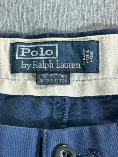 Polo Ralph Lauren Prospect Pants Mens W38 L30 Navy Blue Slight Taper Chino Vtg - Picture 7 of 9