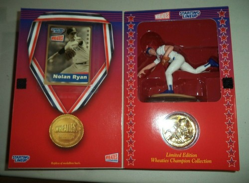 Rangers Nolan Ryan 4" Figure, Card & Medallion Wheaties Box Starting Lineup - Picture 2 of 4