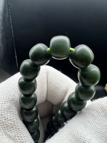 10 mm Hetian Elaeagnus grüne Jade Armband 新疆和田玉沙枣青老型手串 - Bild 5 von 10
