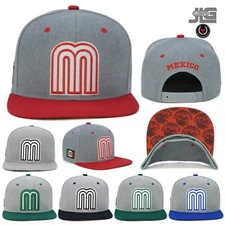 Mexico H Grey HL M 3D Embroidery Snapback Hat Flag Mexican Flag Baseball Cap NEW