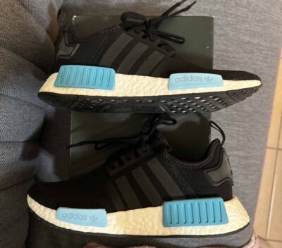 [BY9951] Womens Adidas Originals NMD_R1 Sneaker - Black Icy Blue Mint - Size 6