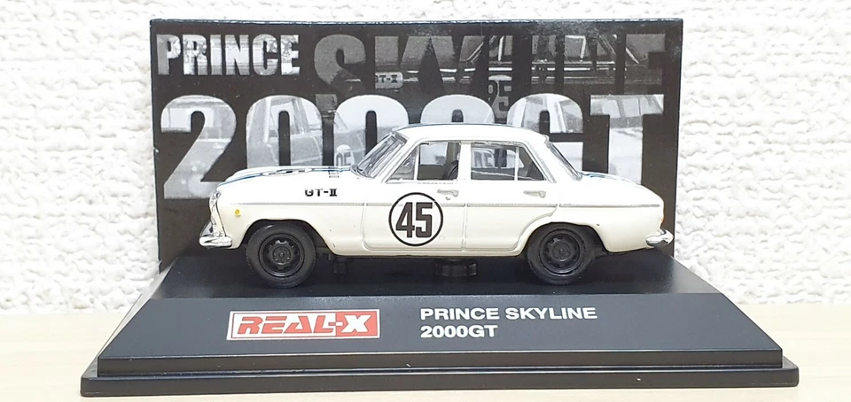 Modelo de coche fundido a presión 1/72 Real-X Nissan Prince Skyline 2000GT #45 RACING SCCN  Foto 3 de 4