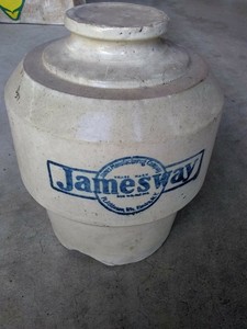 Antique Vintage Stoneware Jamesway Chicken Waterer Feeder Farm