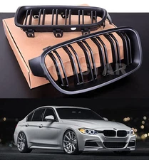 FAST EMS 2X DUAL Slats MATTE BLACK M Performance Grills for BMW F30 F31 3 Series