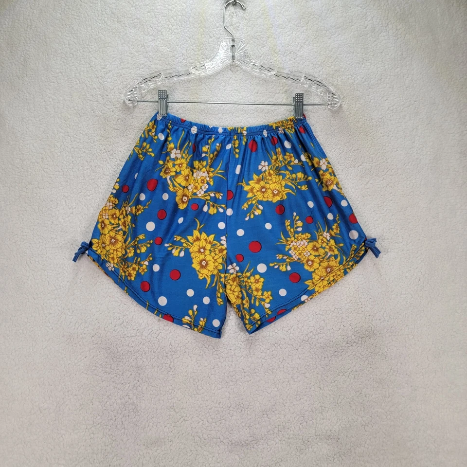 Pantalones Cortos Para Mujer Azul Floral Pull On Lunares Coloridos Excéntricos Talla M Foto 2 de 4