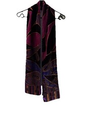 Passigatti Silk Viscose Velvet scarf opera tie pink purple paisley new women men