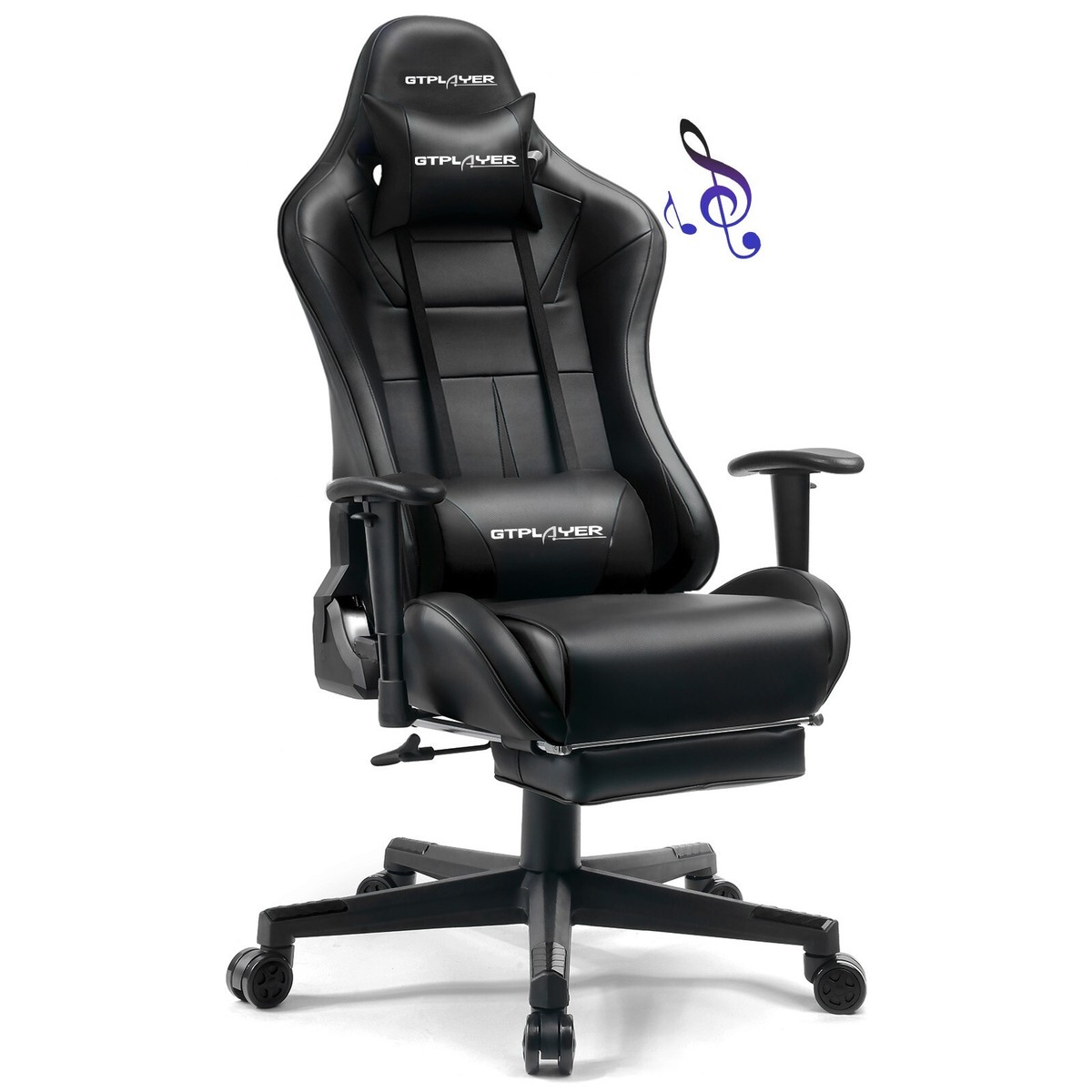 2025 Ergonomic Gaming Chair with Speakers Bluetooth,Footrest Lumbar  Support