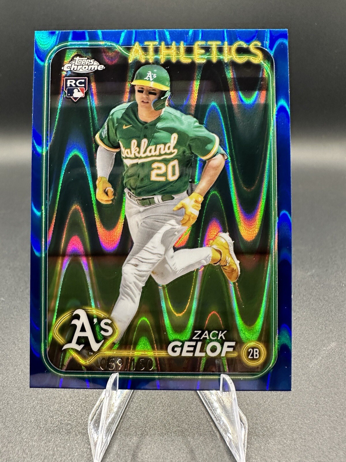 2024 Topps Chrome Zack Gelof /150 Blue RayWave Refractor Rookie RC #282 59/150