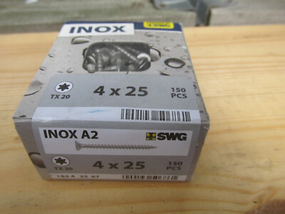 150 Stück Holzschrauben  4x25mm Edelstahl A2 rostfrei seko T20 / ContPal9
