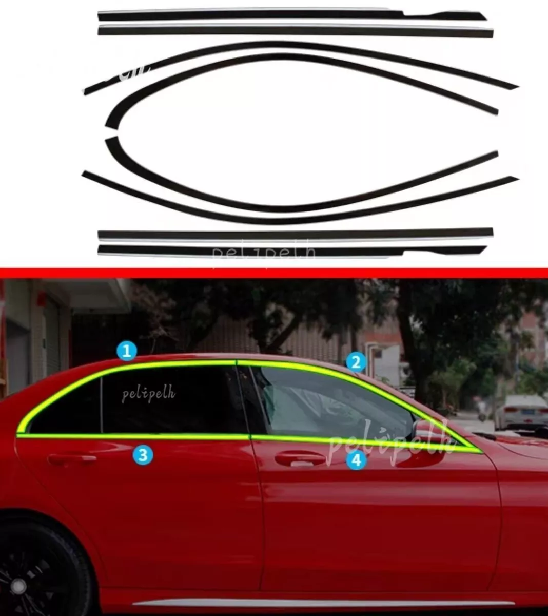 Mercedes e class sale black window trim