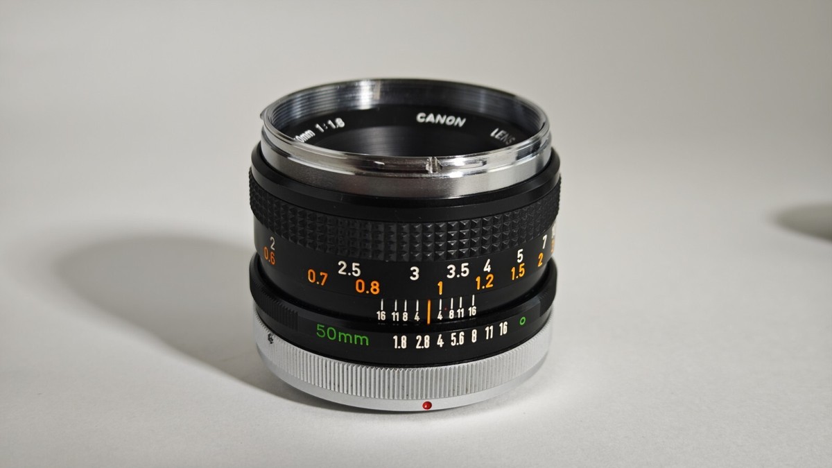 Canon FD 50mm F/1.8 Breech Lock Mount Lens | eBay