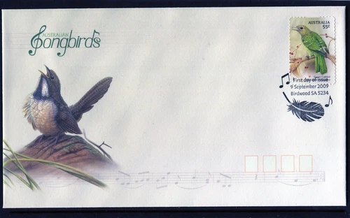 2009 Australian Songbirds 55c S/A Stamp First Day Cover, Very Good Condition