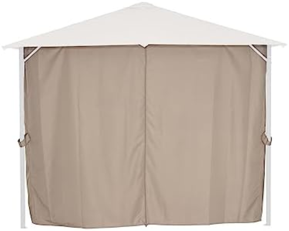 Set di 4 pannelli laterali tortora a Phoenix gazebo 3 x 3 m, rivestimento in pol