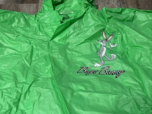 Vintage Kids M Looney Tunes Rain Poncho 90’s Bugs Bunny Six Flags - Picture 2 of 7