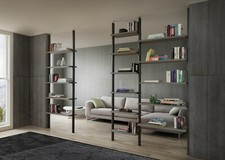 GRANDE LIBRERIA BIFACCIALE DIVISORIO PR-NATASHA 722 L102 + 166 cm TERRA SOFFITTO