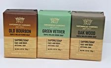 Sapinificio Varesino Men Scrub Soap Bar Set Green Vetiver & Oak Wood &Bourbon