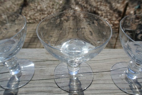 Set of 6 Fostoria Crystal Stemware Sherbet Glasses Champagne - Picture 4 of 4