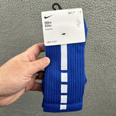 Nike Kids Socks Boys Small Blue White Elite Basketball Dri Fit