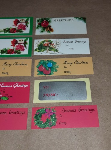 10 etiquetas de regalo vintage hacia y desde regalos navideños - Imagen 3 de 5