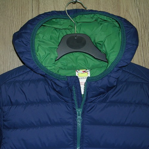 White Stuff Boys Blue Green Puffer Hooded Jacket Coat Age 7-8 128cm - Picture 2 of 4