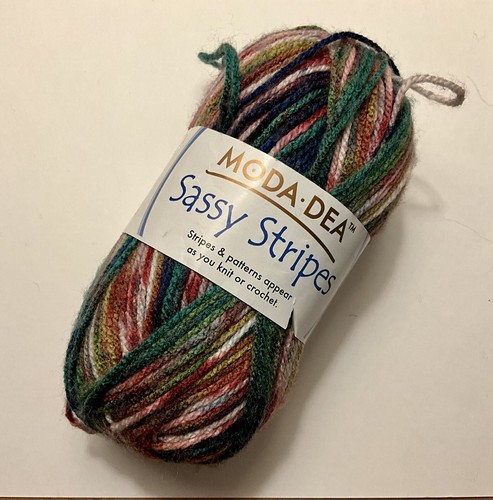 Moda Dea Yarn Sassy Stripes 100% Acrylic Color 6250 “Crayon” 164 Yds. 1.76oz - Picture 5 of 5