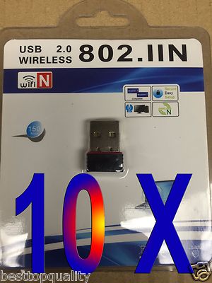 LOT 10 x Mini/micro/Nano  Wireless USB WiFi Adapter LAN Adapter 802.11n/g/b BEST