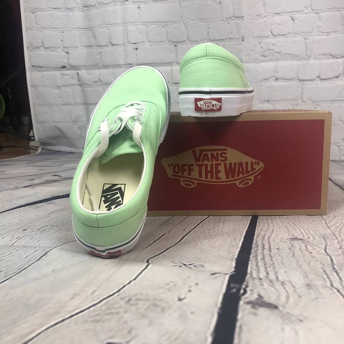 Lime green and white vans clearance
