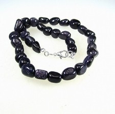 Blaufluss (syn.)Halskette, Halbedelstein Kette ca. 10 mm / ca. 45 cm