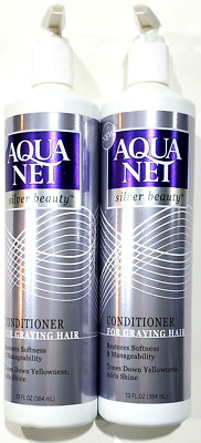 2 Aqua Net Silver Beauty Conditioner For Graying Hair Restores Softness