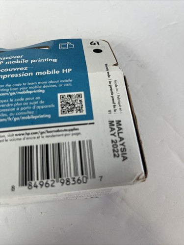 HP 61 cartuccia inchiostro nero sigillata Exp. Maggio 2022 - Foto 4 di 6