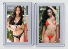 Courtnie Quinlan rare MH Green Tips #'d x/3 Tobacco card no. 196