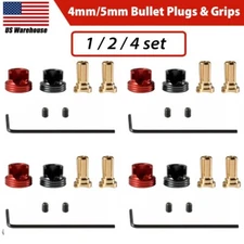 1/2/4Set 4mm/5mm Metal Heatsink Bullet Battery Connector Bullet Plugs & Grips