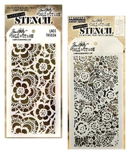 Tim Holtz Layering Stencils Set Stampers Anonymous Floral Lace & Doily Pattern 