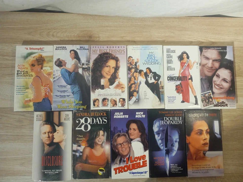 11x VHS Drama Romance Julia Roberts Sandra Bullock Thriller Double Jeopardy Foto 3 de 4