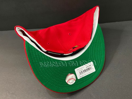 HAT CLUB EXCLUSIVE BALTIMORE ORIOLES FITTED RED LADIES NIGHT GREEN UV 7 1/2 - Picture 5 of 9