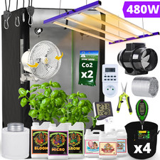 Growbox Komplettset LED 120x120 Gewächshaus Growtent Zuchtzelt LED 480W Dimmbar