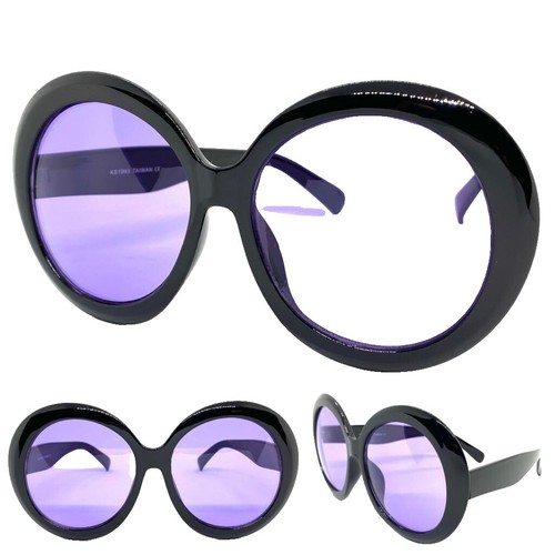 Giselle Women’s Black Round Sunglasses with Gradient Purple Lenses s-l400.jpg main image 2